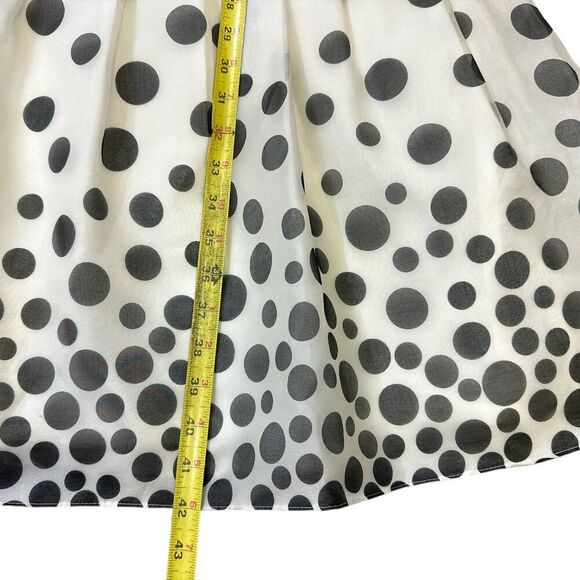 Kay Unger Polka Dot Silk Belted Dress Sz 8 Retro Classic Date Night - Picture 14 of 16